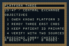 Platform Three shift brief listing four service, transport, privacy, and verification objectives.